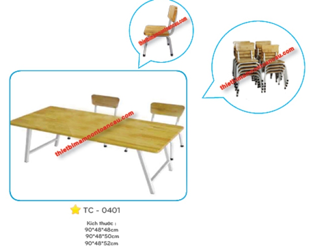 Bàn ván cao su lớp nhà trẻ - MÃ SP : TC - 0401